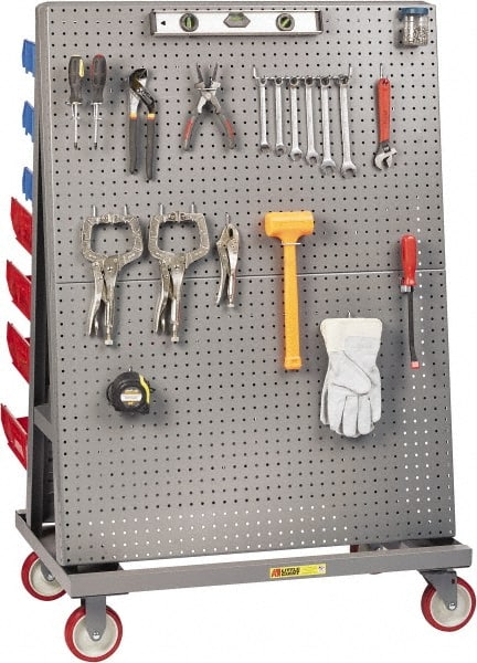 Little Giant - 24" Wide x 56" High x 36" Deep, Mobile A-Frame Lean Tool Cart - 1,200 Lb Capacity - Exact Tooling