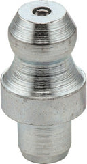 Umeta - Straight Head Angle, M8 Drive-In Stainless Steel Drive-In Grease Fitting - 10mm Hex, 15mm Overall Height, 5.5mm Shank Length - Exact Tooling