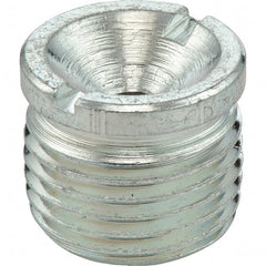 Umeta - Straight Head Angle, M10x1.0 Metric Steel Flush-Style Grease Fitting - 10mm Hex, 10mm Overall Height, Zinc Plated Finish - Exact Tooling