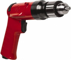 Chicago Pneumatic - 3/8" Reversible Keyed Chuck - Pistol Grip Handle, 4,000 RPM, 32 LPS, 0.5 hp - Exact Tooling