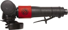 Chicago Pneumatic - 4" Wheel Diam, 12,000 RPM, Pneumatic Angle & Disc Grinder - 3/8-24 Spindle, 40 CFM, Rear Exhaust - Exact Tooling