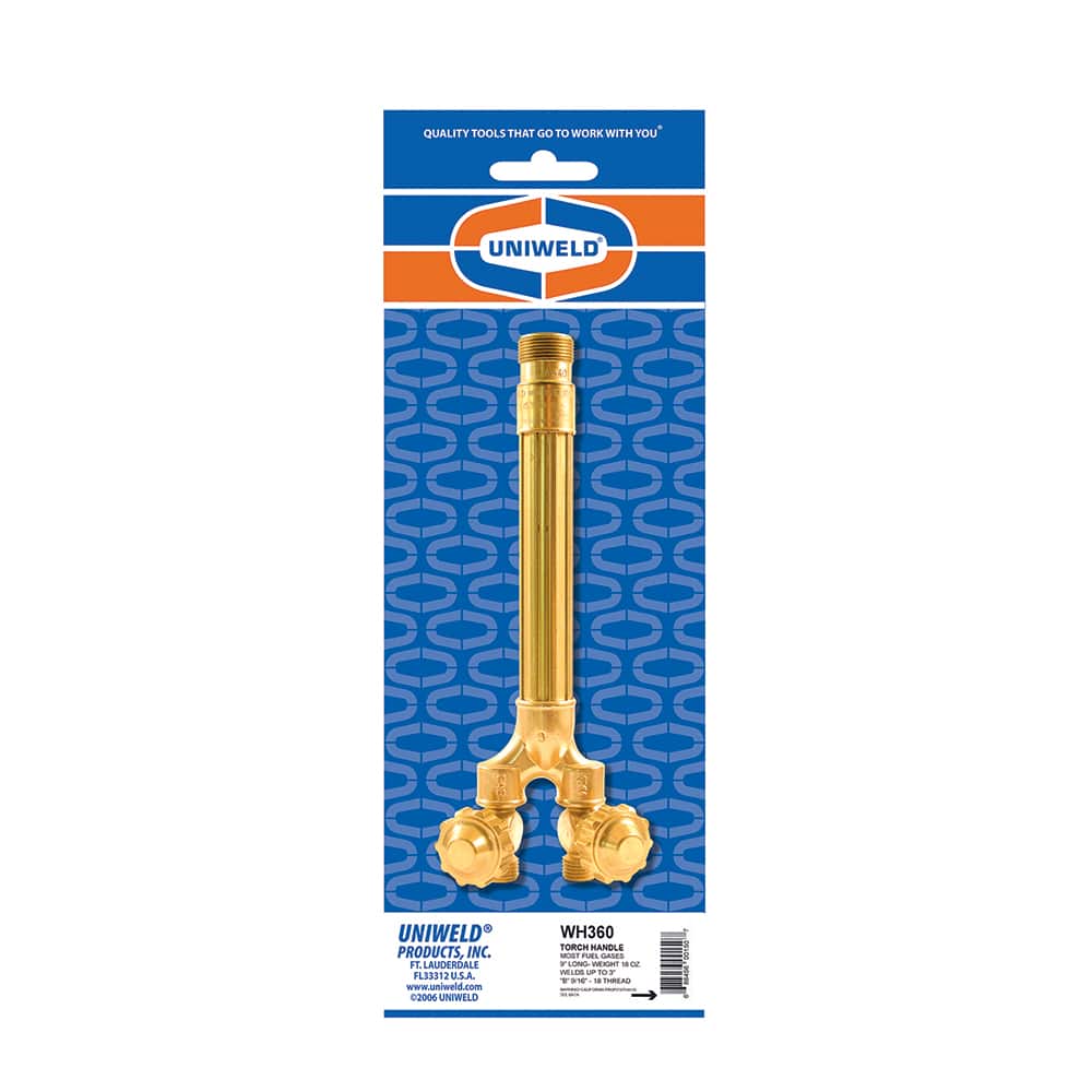 Made in USA - Oxygen/Acetylene Torches & Handles; Type: Welding Handle ; Maximum Cutting: 3 ; Length (Inch): 9 ; Minimum Cutting: 1/16 (Inch); PSC Code: 3433 - Exact Tooling