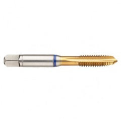 41168 3B 4-Flute Cobalt Blue Ring Spiral Point Plug Tap-TiN - Exact Tooling