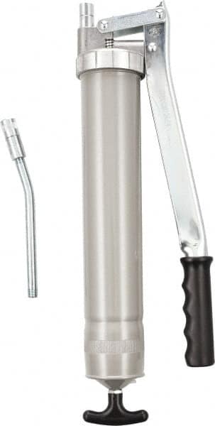Umeta - Rigid Lever Grease Gun - 16 oz Capacity, 1/8 Thread Outlet, 17 Strokes per oz, Cartridge & Suction Fill - Exact Tooling