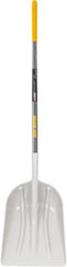 True Temper - 18-1/2" High x 14-3/8" Wide Square Plastic Scoop - 48" Long Wood Straight Handle, No Step - Exact Tooling
