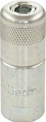 Umeta - 1-1/2" Long, 1/8" Thread, Zinc Plated Steel Grease Gun Coupler with Ball Check - NPT (F) Thread - Exact Tooling