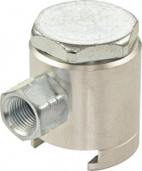 Umeta - 1-1/2" Long, 1/8 Thread, Aluminum Grease Gun Button-Head Coupler - NPT (F) Thread - Exact Tooling