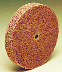 3 x 3/4 x 3/8" - 7AMED Grade - Scotch-Brite™ Cut & Polish Unitized Wheel - Exact Tooling