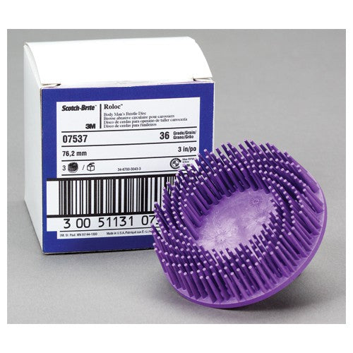 Scotch-Brite Roloc Body Man's Bristle Disc 07537 RD-ZB 36 3″ - Exact Tooling
