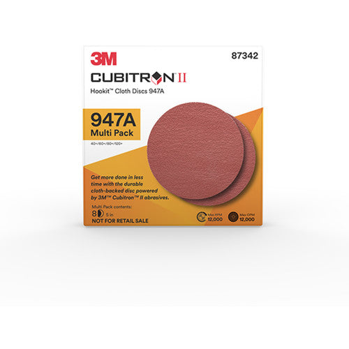 3M Cubitron II Hookit Cloth Disc 947A 87342 5 x NH 40+ to 120+ Multi Pack 8 discs per pack - Exact Tooling