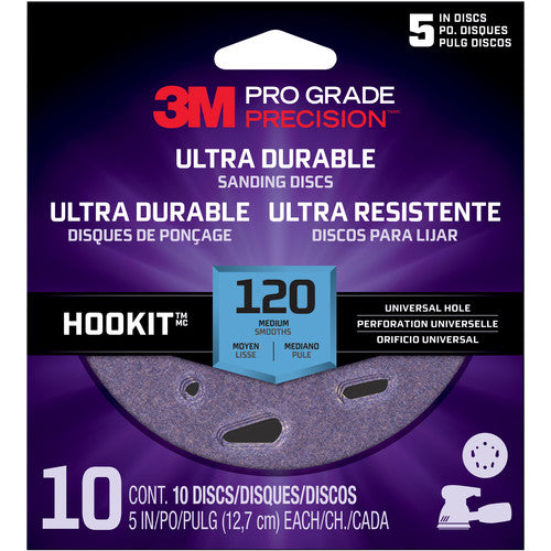 ‎3M Pro Grade Precision Ultra Durable Universal Hole Sanding Disc DUH5120TRI-10I 5″ UH 120 - Exact Tooling