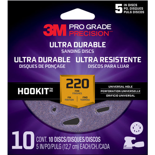 ‎3M Pro Grade Precision Ultra Durable Universal Hole Sanding Disc DUH5220TRI-10I 5″ UH 220 - Exact Tooling