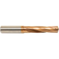 #50 Dia. × 1/8″ Shank × 11/16″ Flute Length × 2″ OAL, 3xD, 135°, ZrCN, 2 Flute, External Coolant, Round Solid Carbide Drill Series/List #NG04