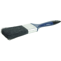 2″ Varnish Brush, Black China Bristle Fill, 3″ Trim Length, Blue Foam Handle - Exact Tooling