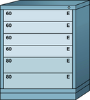 Midrange-Standard Cabinet - 6 Drawers - 30 x 28-1-4 x 37-3/16" - Single Drawer Access - Exact Tooling