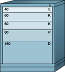 Midrange-Standard Cabinet - 5 Drawers - 30 x 28-1/4 x 37-3/16" - Single Drawer Access - Exact Tooling