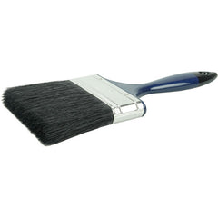 4″ Varnish Brush, Black China Bristle Fill, 3″ Trim Length, Blue Foam Handle - Exact Tooling