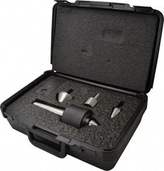 Riten - 4 Point, 550 Lb Max Workpiece, Bull Nose, Female, Standard & Tracer Points, Hardened Tool Steel, Live Center & Point Set - 4MT Taper, Interchangeable - Exact Tooling