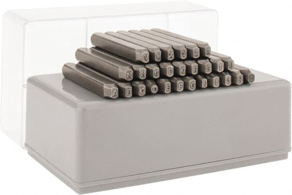 C.H. Hanson - 27 Piece, 3/32" Character Steel Stamp Set - Letters, Reverse - Exact Tooling