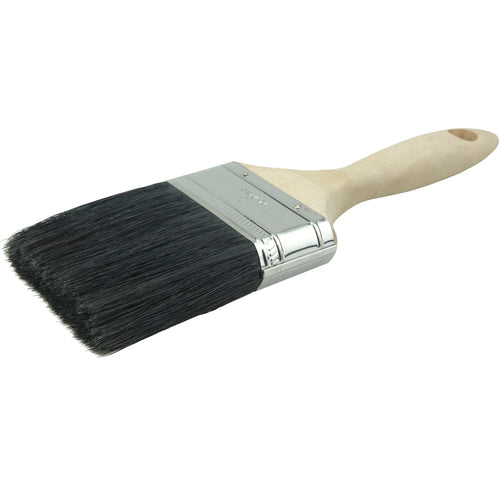 3″ Wall Paint Brush, Black China Bristle Fill, 3-1/4″ Trim Length, Sanded Wood Handle - Exact Tooling