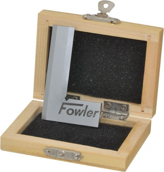 Fowler - 2-3/8" Blade Length, 1-3/8" Base Length Tool Steel Square - 0.0001" Accuracy, Beveled Edge - Exact Tooling