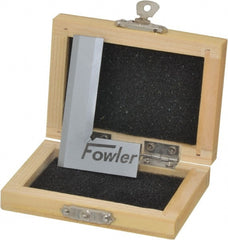 Fowler - 2-3/8" Blade Length, 1-3/8" Base Length Tool Steel Square - 0.0001" Accuracy, Beveled Edge - Exact Tooling