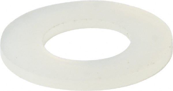Made in USA - 1/4" Screw, Grade 6/6 Nylon Standard Flat Washer - 6.53mm ID x 1/2" OD, 0.81mm Thick - Exact Tooling