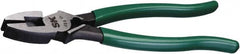 SK - 8-3/4" OAL, 2-3/4" Jaw Length, Side Cutting Flared Tip Pliers - Cutter Jaw, Vinyl Coated Handles - Exact Tooling