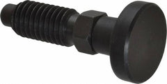 Gibraltar - 1/2-13, 1" Thread Length, 0.31" Max Plunger Diam, 0.5 Lb Init to 1.75 Lb Final End Force, Knob Handle Plunger - Delrin Knob, 1-1/4" Body Length, 1" Length Under Head/Shoulder, 1/4" Plunger Projection - Exact Tooling
