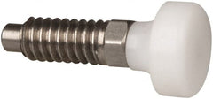 Gibraltar - 1/4-20, 1/2" Thread Length, 0.16" Max Plunger Diam, 0.12 Lb Init to 0.36 Lb Final End Force, Knob Handle Plunger - Delrin Knob, 0.63" Body Length, 1/2" Length Under Head/Shoulder, 0.13" Plunger Projection - Exact Tooling
