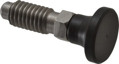 Gibraltar - 3/8-16, 3/4" Thread Length, 1/4" Max Plunger Diam, 0.25 Lb Init to 2 Lb Final End Force, Knob Handle Plunger - Delrin Knob, 0.94" Body Length, 3/4" Length Under Head/Shoulder, 0.18" Plunger Projection - Exact Tooling