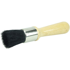1″ Stencil Brush, China Bristle, 1-3/8″ Trim Length, Lacquered Wood Handle - Exact Tooling