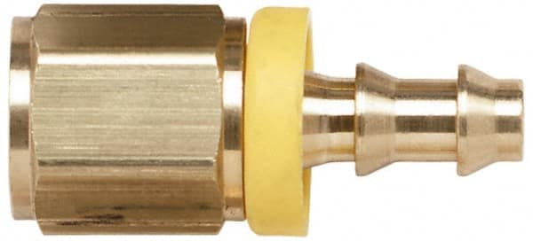 Coilhose Pneumatics - 3/8" ID 3/8 NPT Barbed Push On Female Connector - Brass - Exact Tooling