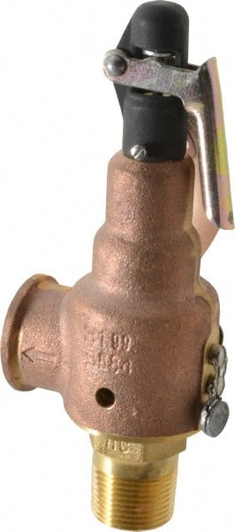 Midwest Control - 3/4" Inlet, 3/4" Outlet, ASME Safety Relief Valve - 150 Max psi, Bronze, 350 Cubic' per Min - Exact Tooling