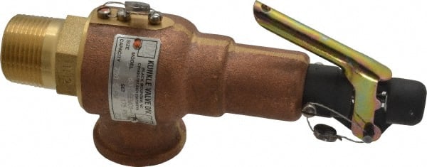 Midwest Control - 1" Inlet, 1" Outlet, ASME Safety Relief Valve - 175 Max psi, Bronze, 720 Cubic' per Min - Exact Tooling