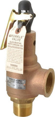 Midwest Control - 1-1/4" Inlet, 1-1/2" Outlet, ASME Safety Relief Valve - 150 Max psi, Bronze, 1,602 Cubic' per Min - Exact Tooling