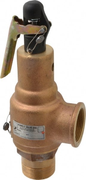 Midwest Control - 1-1/2" Inlet, 1-1/2" Outlet, ASME Safety Relief Valve - 125 Max psi, Bronze, 1,357 Cubic' per Min - Exact Tooling