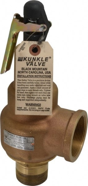 Midwest Control - 1-1/2" Inlet, 2" Outlet, ASME Safety Relief Valve - 150 Max psi, Bronze, 2,496 Cubic' per Min - Exact Tooling