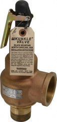 Midwest Control - 1-1/2" Inlet, 2" Outlet, ASME Safety Relief Valve - 150 Max psi, Bronze, 2,496 Cubic' per Min - Exact Tooling