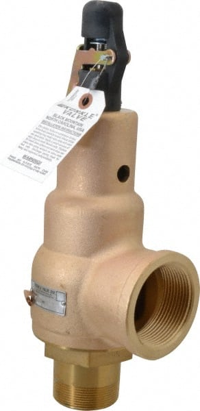 Midwest Control - 2" Inlet, 2-1/2" Outlet, ASME Safety Relief Valve - 150 Max psi, Bronze, 4,090 Cubic' per Min - Exact Tooling