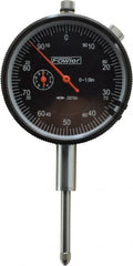 Fowler - 1" Range, 0-100 (Continuous), 0-50-0 (Balanced) Dial Reading, 0.001" Graduation Dial Drop Indicator - 2-1/4" Dial, 1mm Range per Revolution, Revolution Counter - Exact Tooling