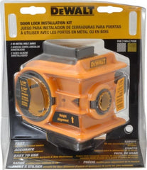 DeWALT - 6 Piece, 1" to 2-1/8" Saw Diam, Door-Lock Installation Hole Saw Kit - Bi-Metal, Continuous Edge, Includes 2 Hole Saws - Exact Tooling