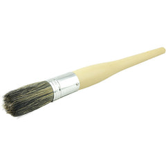 #8 15/16″ Round Sash Brush, Grey Bristle Fill, 2-1/4″ Trim Length, Plain Foam Handle - Exact Tooling