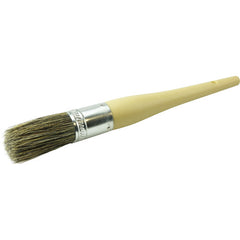 #10 1-1/16″ Round Sash Brush, Grey Bristle Fill, 2-1/4″ Trim Length, Plain Foam Handle - Exact Tooling