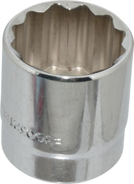 Blackhawk by Proto - 1", 3/8" Drive, Standard Hand Socket - 12 Points, 1-13/32" OAL, Chrome Finish - Exact Tooling