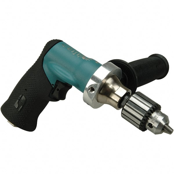 Dynabrade - 3/8" Keyed Chuck - Pistol Grip Handle, 500 RPM, 0.4 hp, 90 psi - Exact Tooling