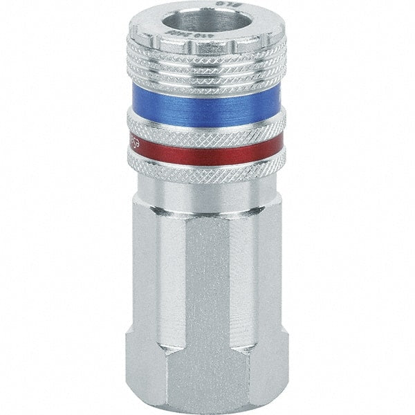 Dynabrade - Female NPT Pneumatic Hose Coupler - Steel/Brass, 3/8" Body Diam - Exact Tooling