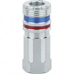 Dynabrade - Female NPT Pneumatic Hose Coupler - Steel/Brass, 3/8" Body Diam - Exact Tooling