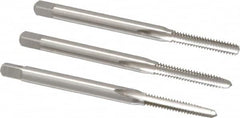 Cleveland - #4-40 UNC, 3 Flute, Bottoming, Plug & Taper, Bright Finish, High Speed Steel Tap Set - Right Hand Cut, 1-7/8" OAL, 0.31" Thread Length - Exact Tooling