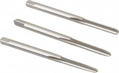 Cleveland - #5-40 UNC, 3 Flute, Bottoming, Plug & Taper, Bright Finish, High Speed Steel Tap Set - Right Hand Cut, 1-15/16" OAL, 0.31" Thread Length - Exact Tooling
